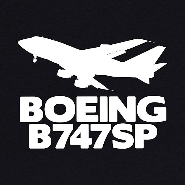 Boeing B747SP Silhouette Print (White) by TheArtofFlying